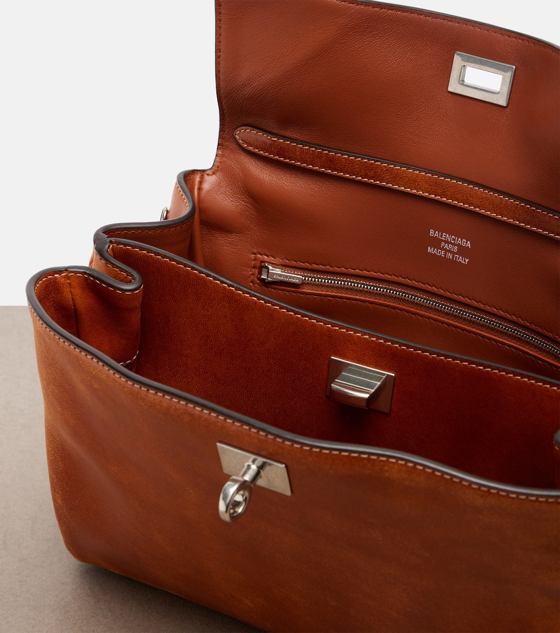 Balenciaga - Rodeo Small leather top-handle bag