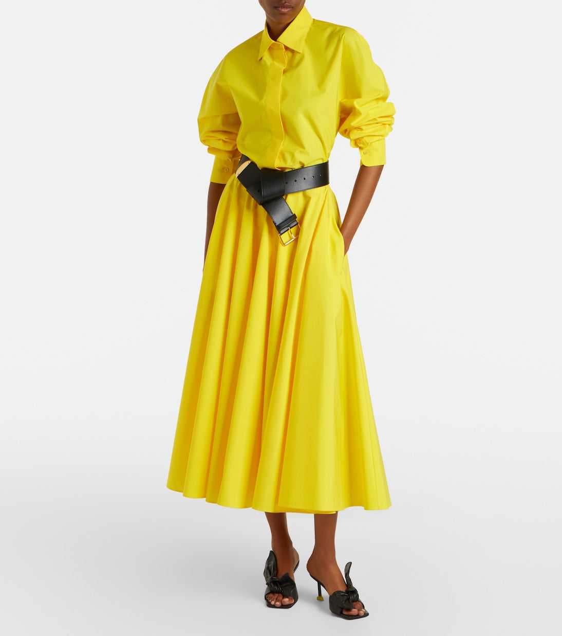 Givenchy - Pleated cotton midi skirt