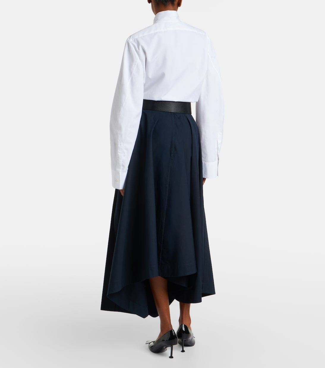 Givenchy - Asymmetric cotton poplin maxi skirt