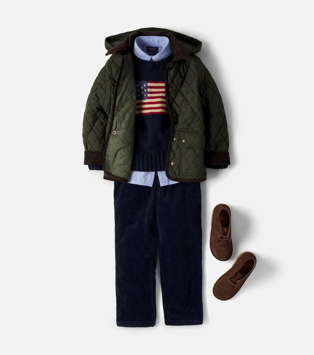 Polo Ralph Lauren Kids - Corduroy-trimmed quilted jacket