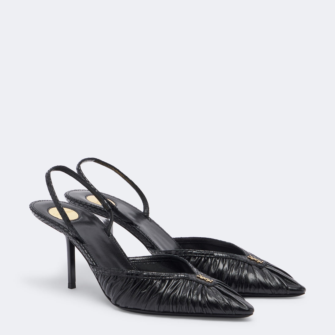 Saint Laurent - Folie Cassandre leather slingback pumps