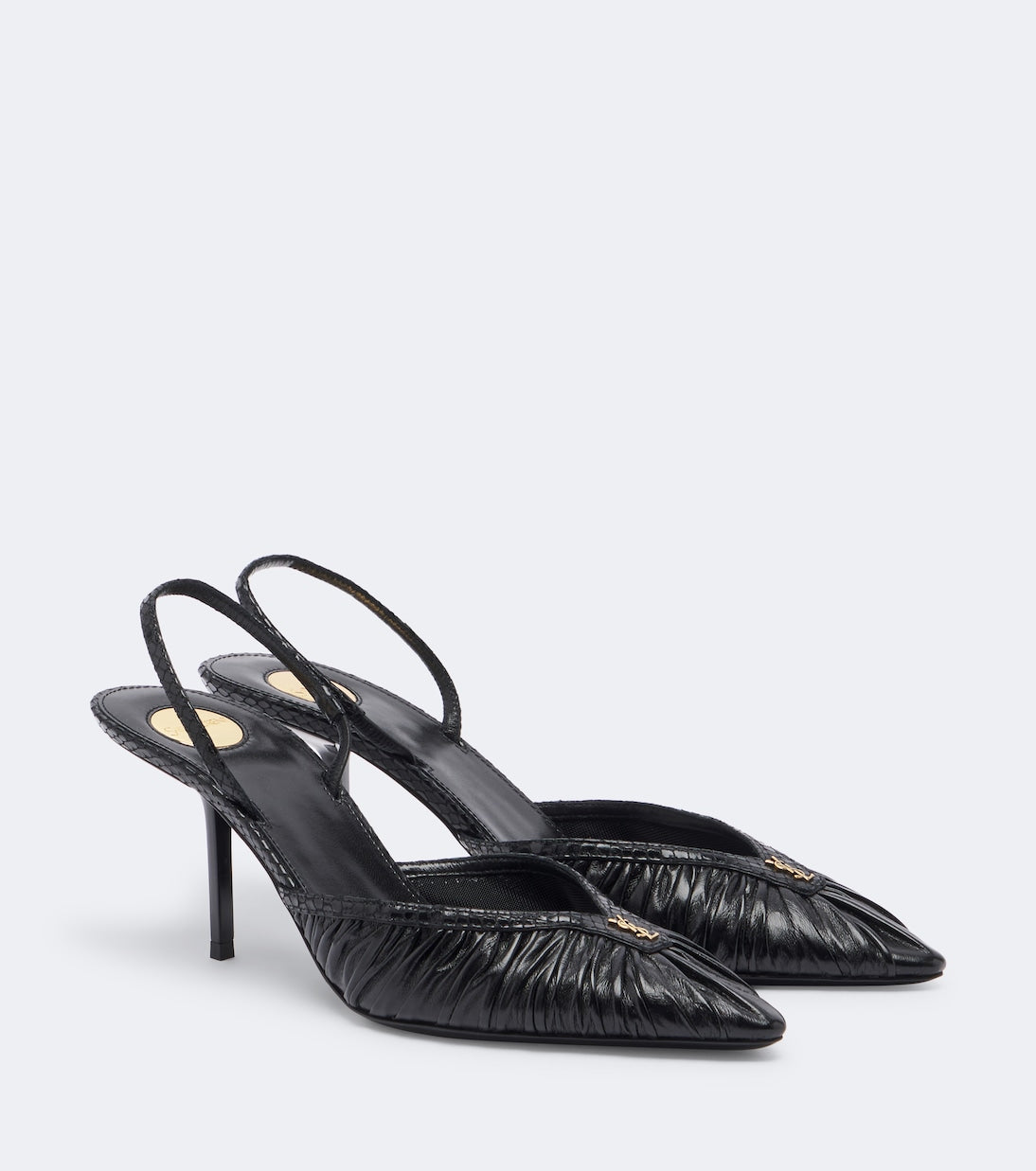 Saint Laurent - Folie Cassandre leather slingback pumps