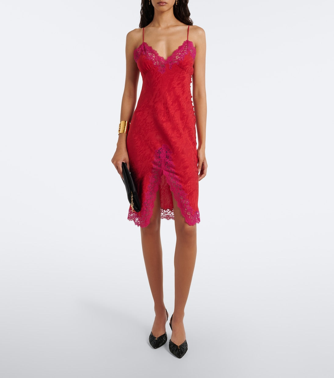 Saint Laurent - Folie Cassandre leather slingback pumps