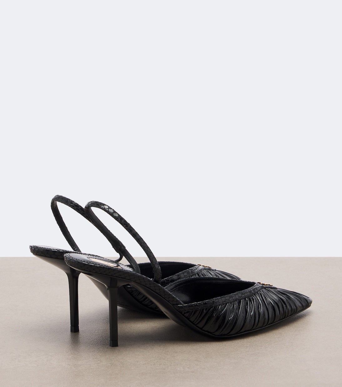 Saint Laurent - Folie Cassandre leather slingback pumps