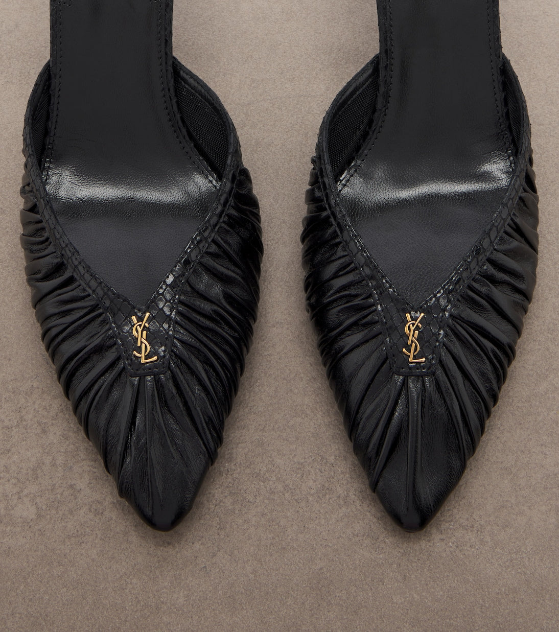 Saint Laurent - Folie Cassandre leather slingback pumps