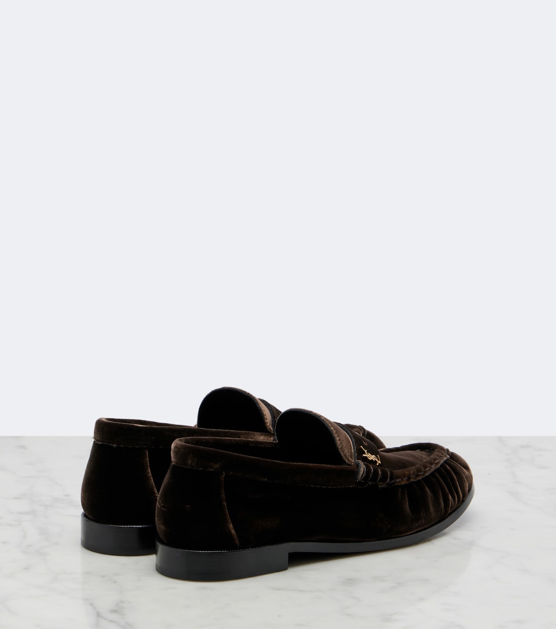 Saint Laurent - Le Loafer velvet penny loafers