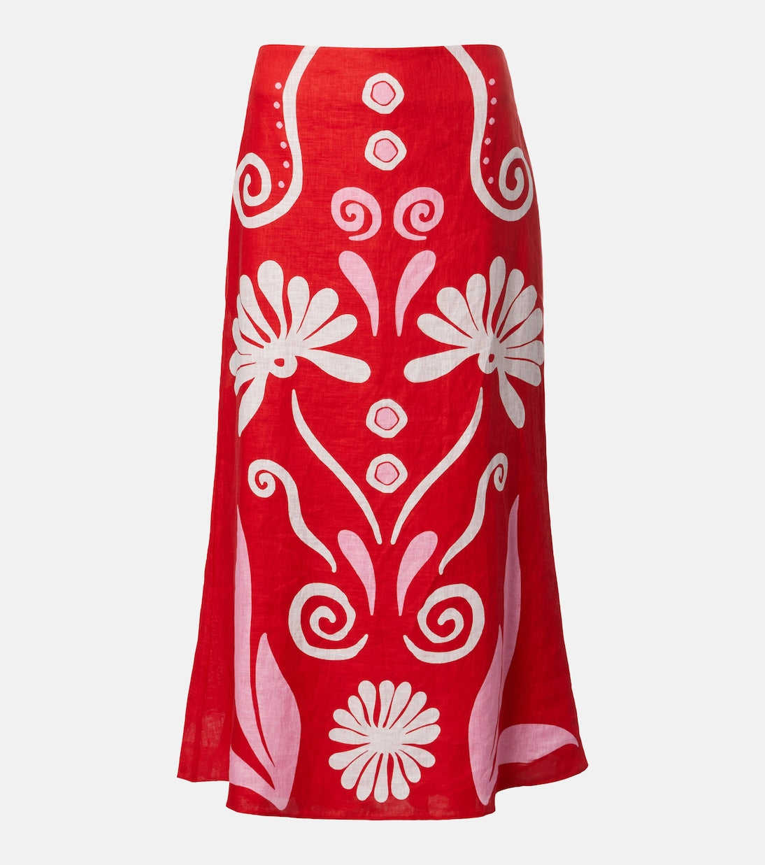 Cala de la Cruz - Fabiana printed linen midi skirt