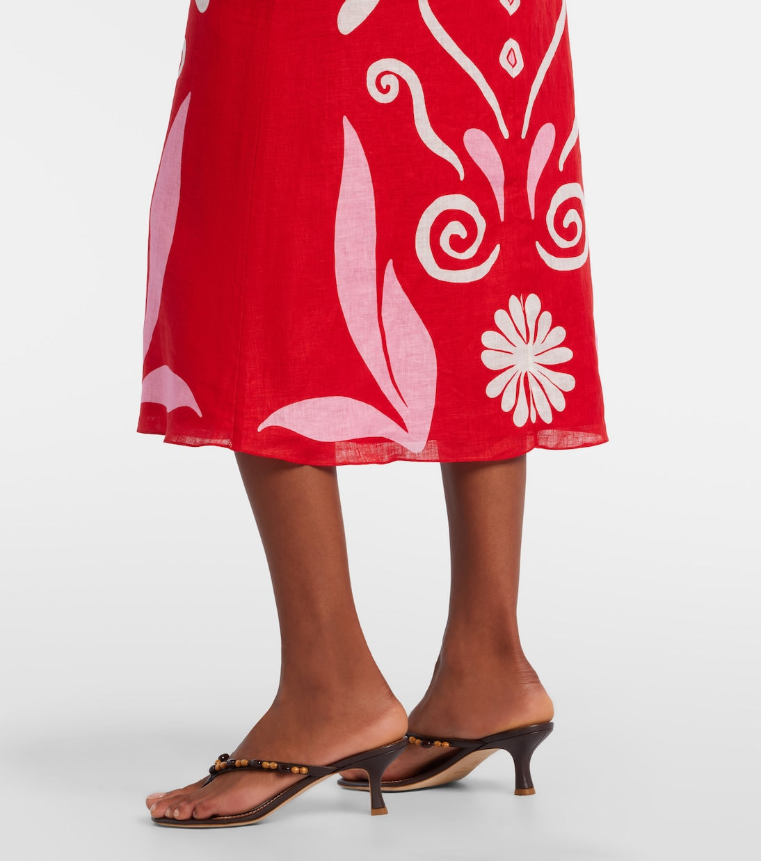 Cala de la Cruz - Fabiana printed linen midi skirt