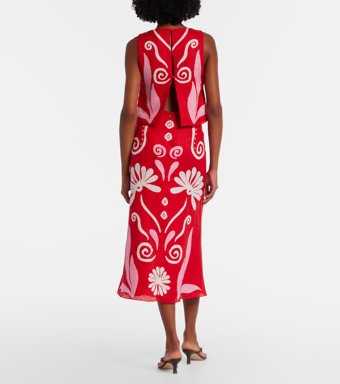 Cala de la Cruz - Fabiana printed linen midi skirt