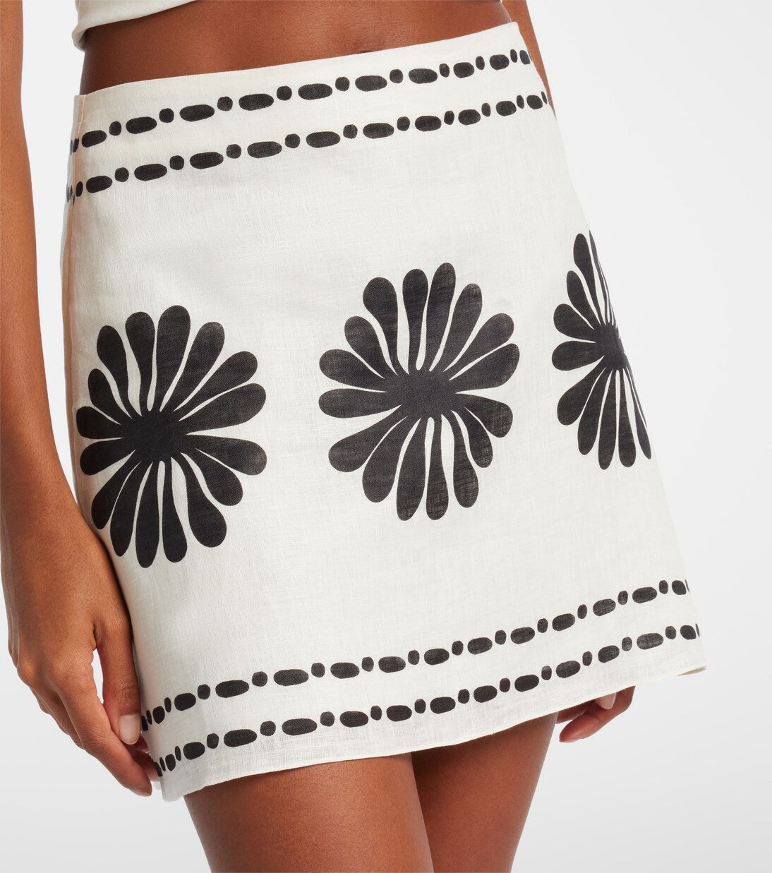 Cala de la Cruz - Eve floral linen miniskirt