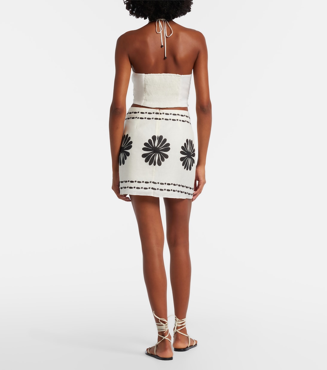 Cala de la Cruz - Eve floral linen miniskirt