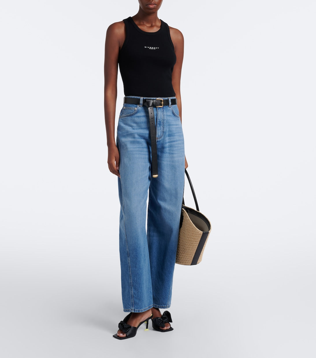 Givenchy - Antigona Small raffia-effect basket bag