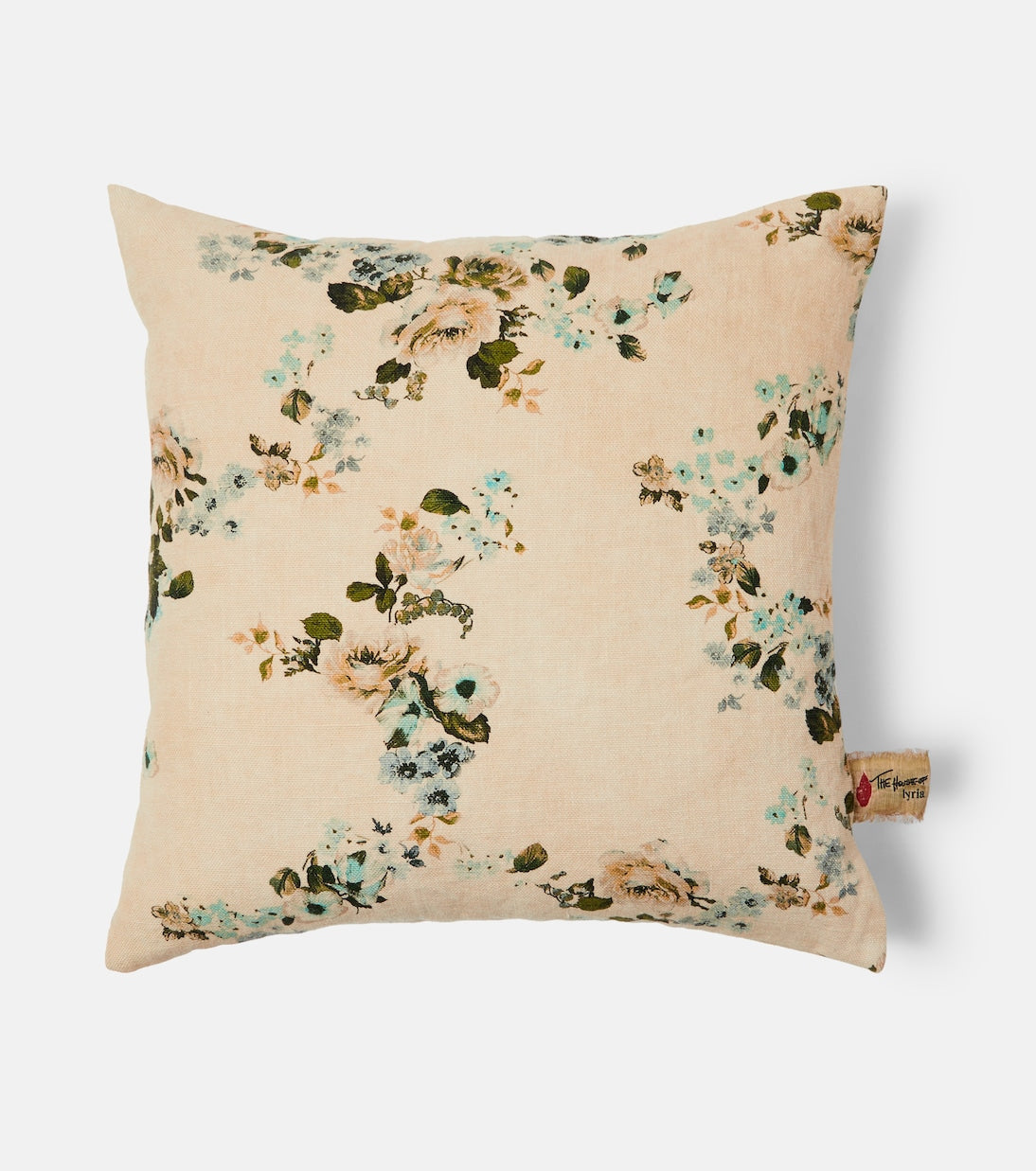The House of Lyria - Vetiver floral linen canvas cushion