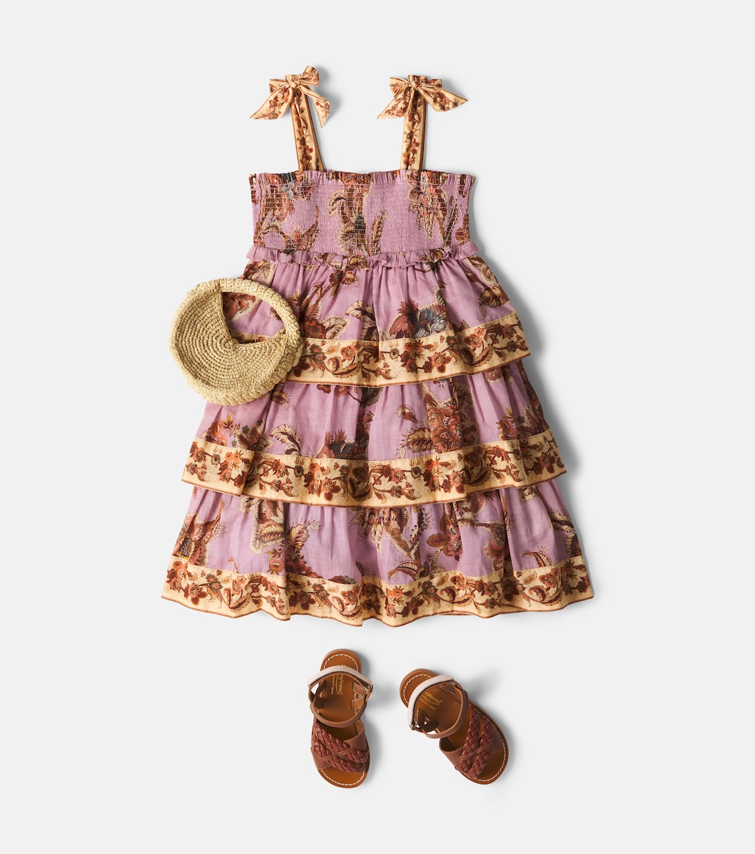 Zimmermann Kids - Aster floral tiered cotton dress