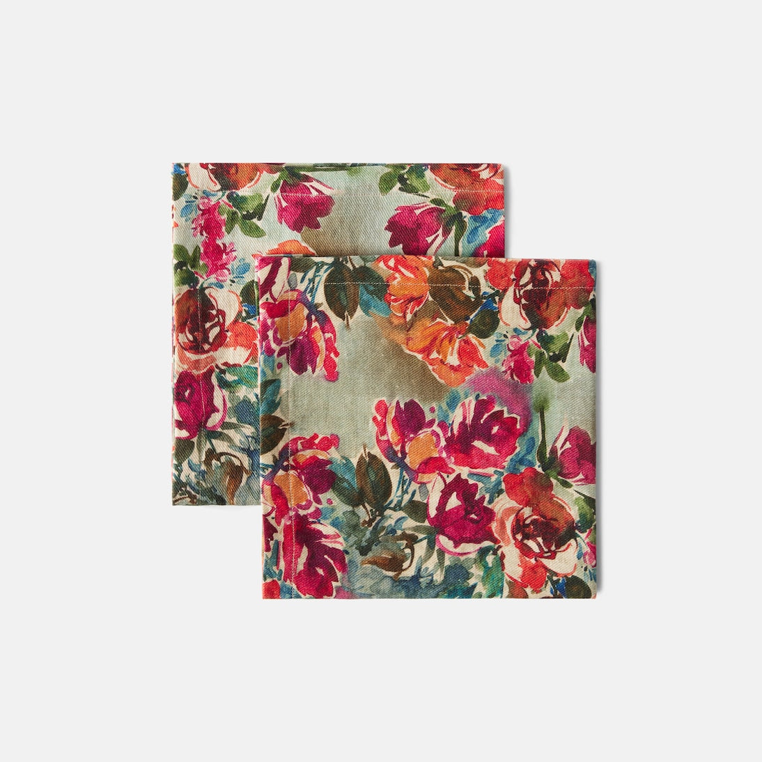 The House of Lyria - Nersa set of 2 floral linen napkins