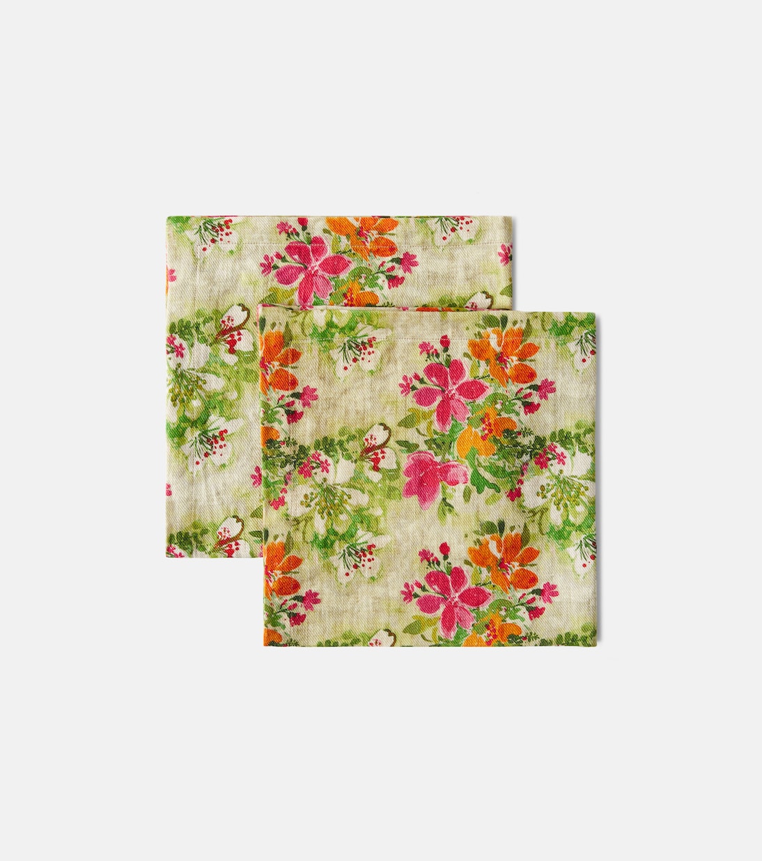 The House of Lyria - Potamia set of 2 floral linen napkins