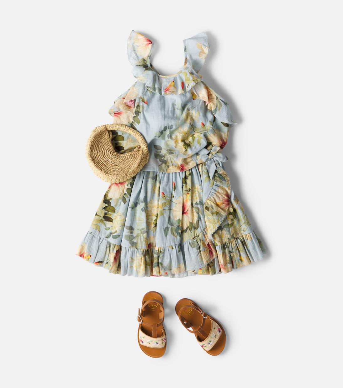 Zimmermann Kids - Mahon floral ruffled cotton skirt