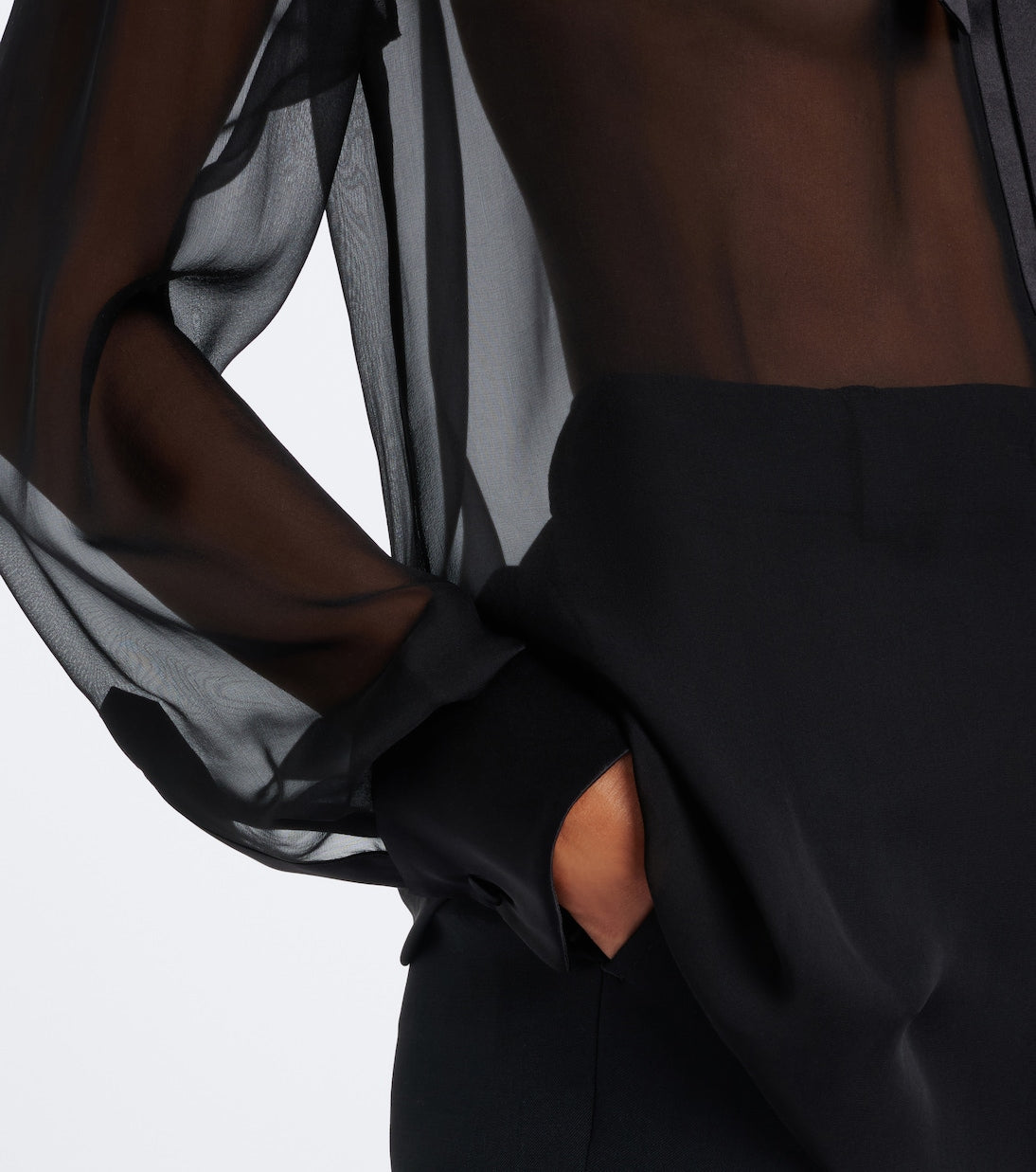 Dolce&Gabbana - Sheer tie-neck silk chiffon blouse