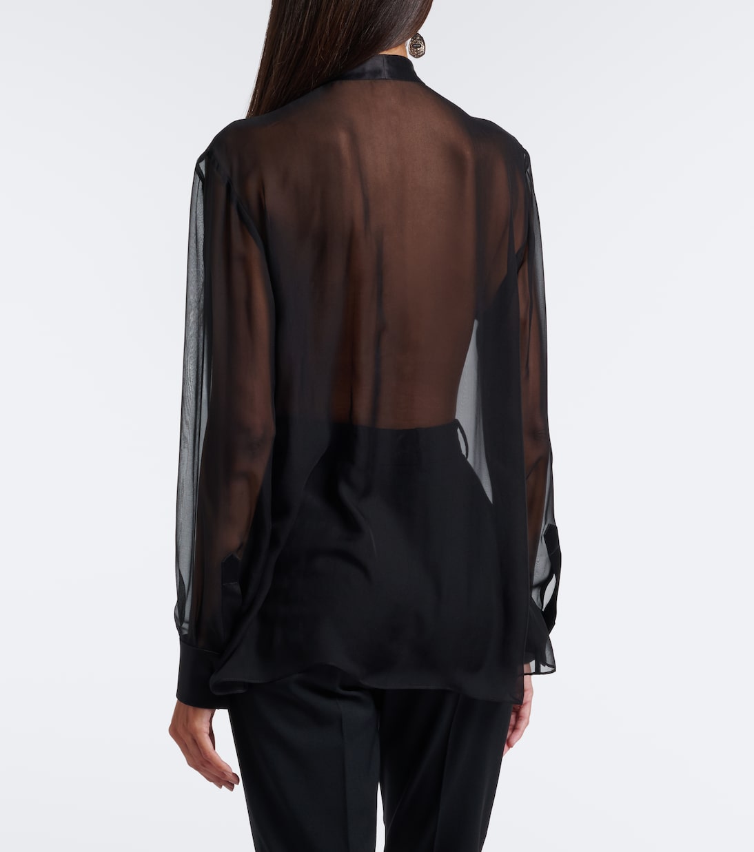 Dolce&Gabbana - Sheer tie-neck silk chiffon blouse