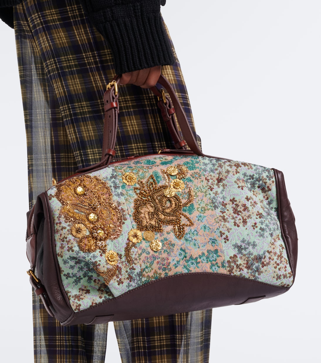 Dries Van Noten - Embellished bowling bag