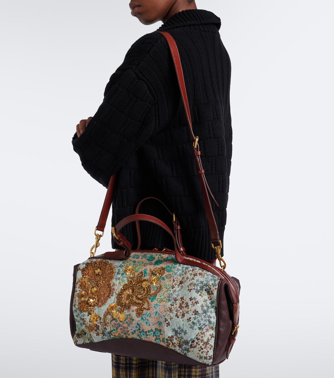 Dries Van Noten - Embellished bowling bag