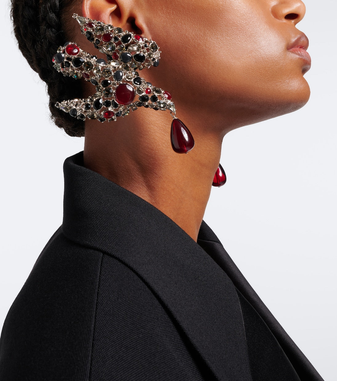 Saint Laurent - Dove embellished clip-on earrings