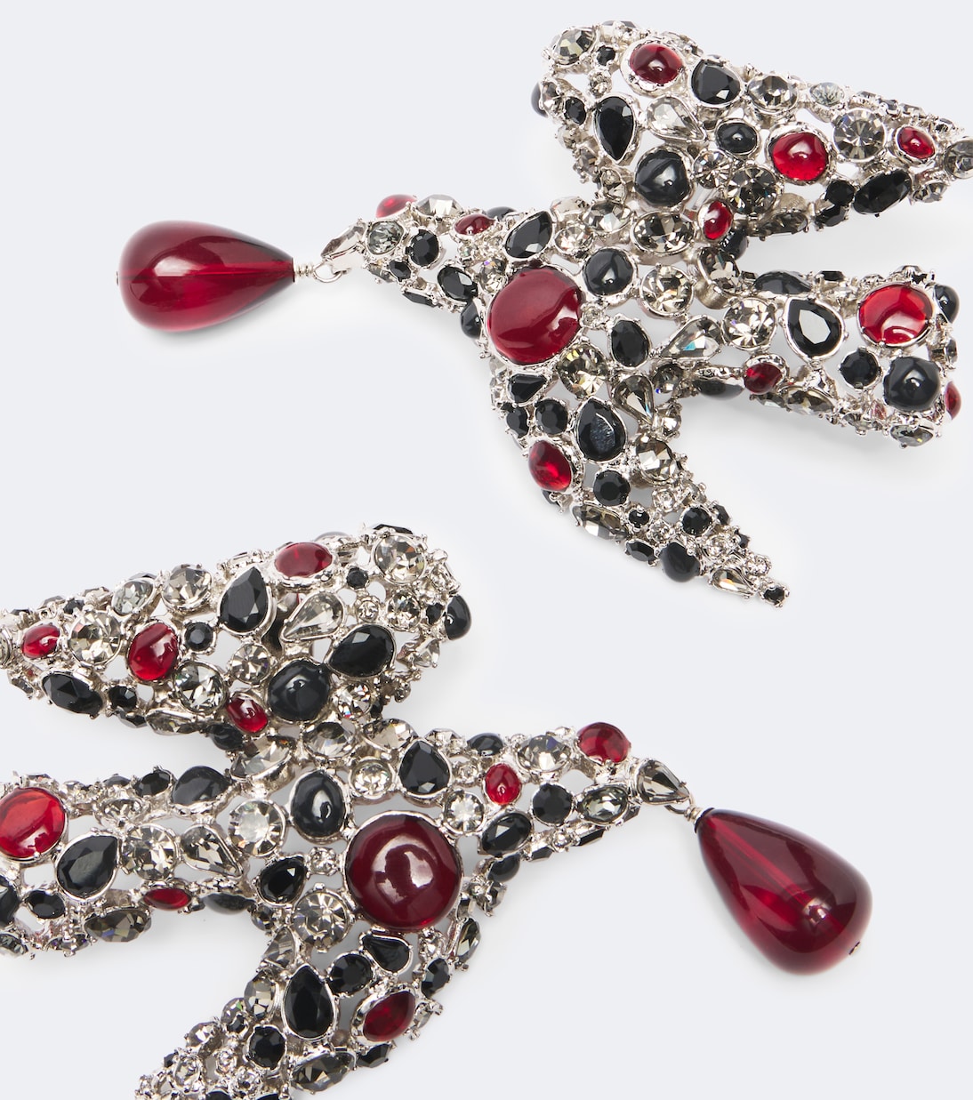 Saint Laurent - Dove embellished clip-on earrings
