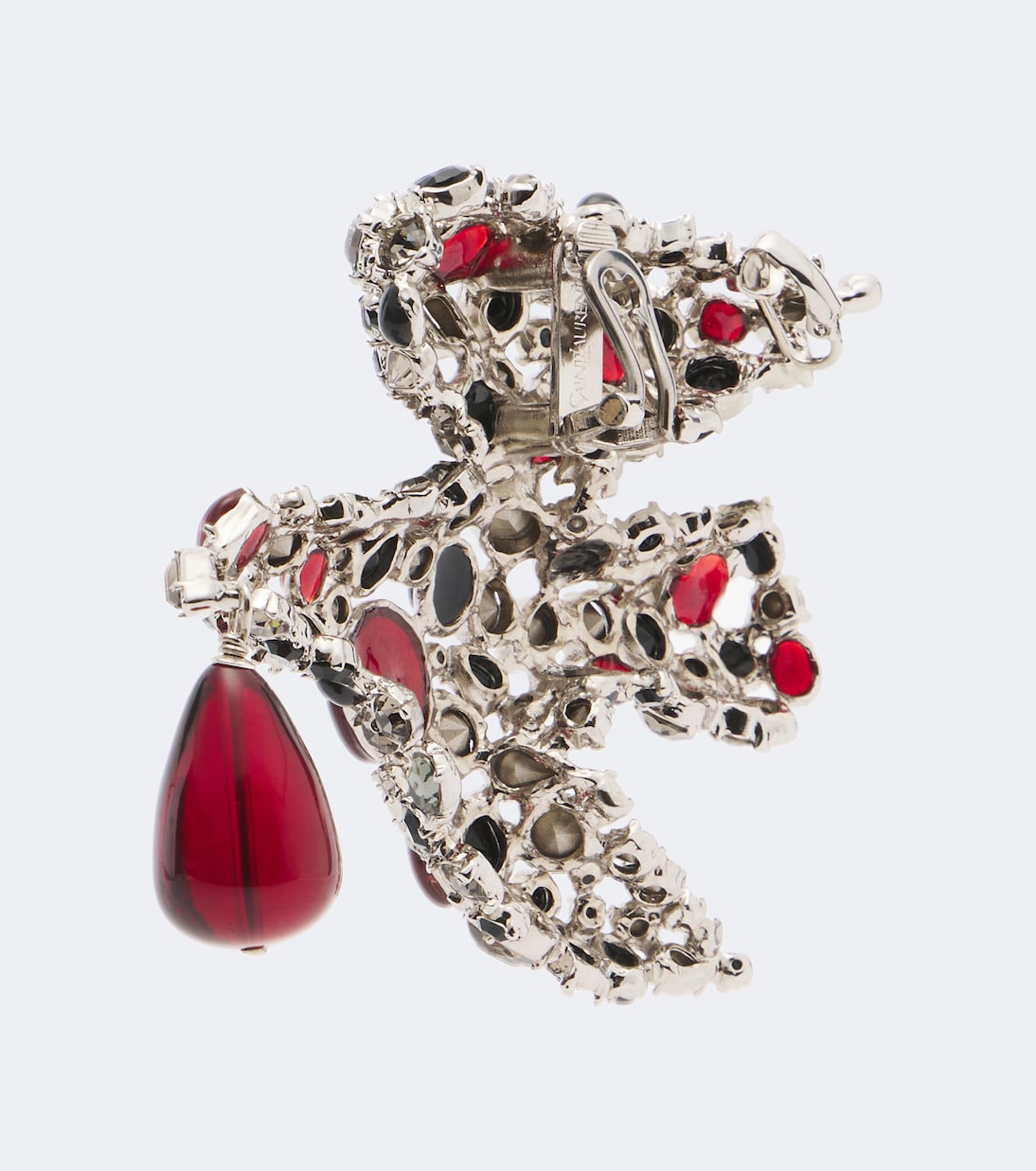 Saint Laurent - Dove embellished clip-on earrings