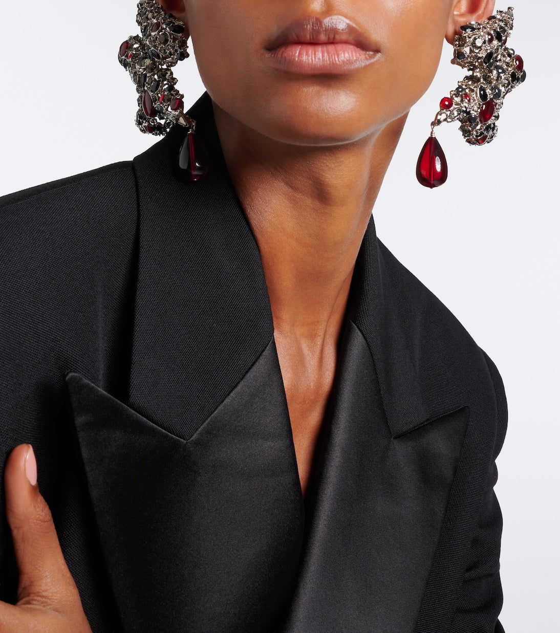Saint Laurent - Dove embellished clip-on earrings