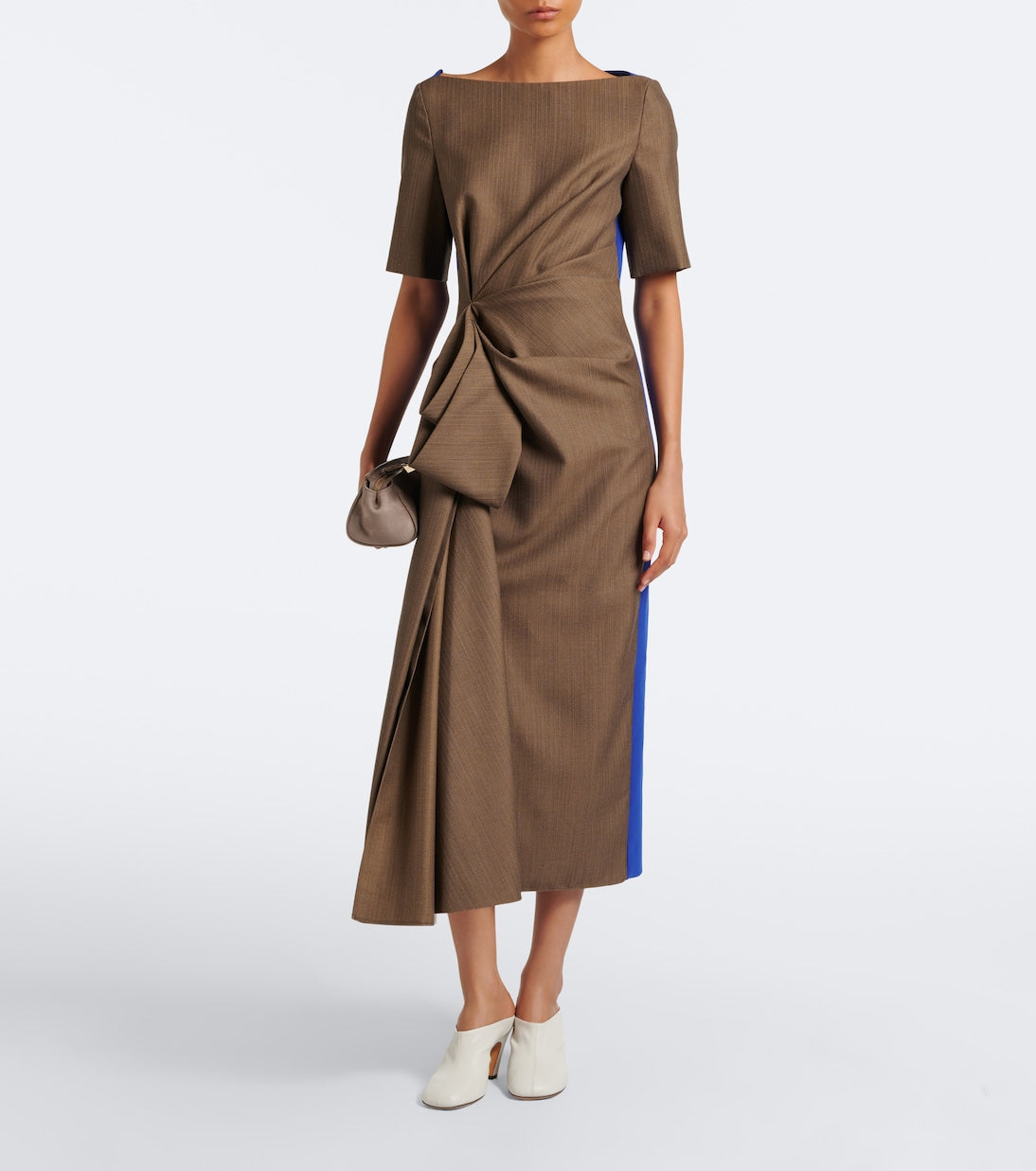 Roksanda - Caia draped wool midi dress