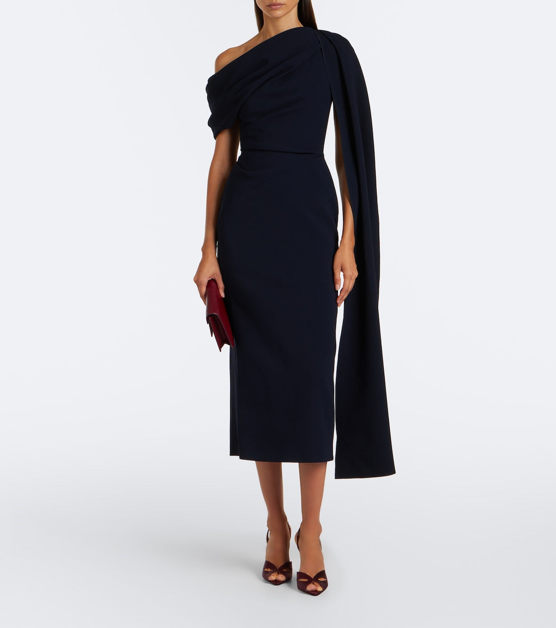 Roksanda - Maite caped crêpe midi dress