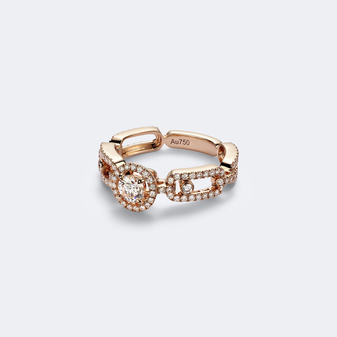 Messika - Move Link Small 18kt rose gold ring with diamonds