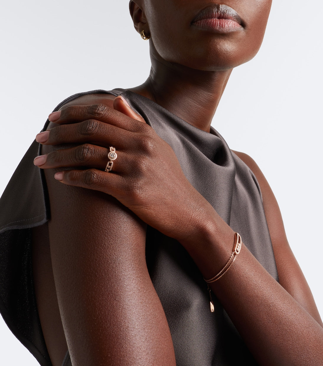 Messika - Move Link Small 18kt rose gold ring with diamonds