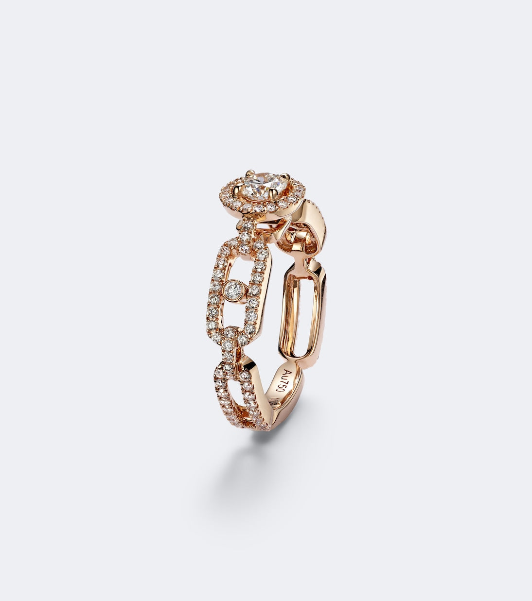 Messika - Move Link Small 18kt rose gold ring with diamonds