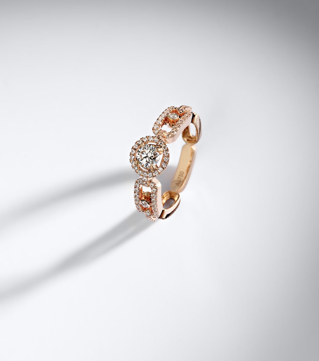 Messika - Move Link Small 18kt rose gold ring with diamonds