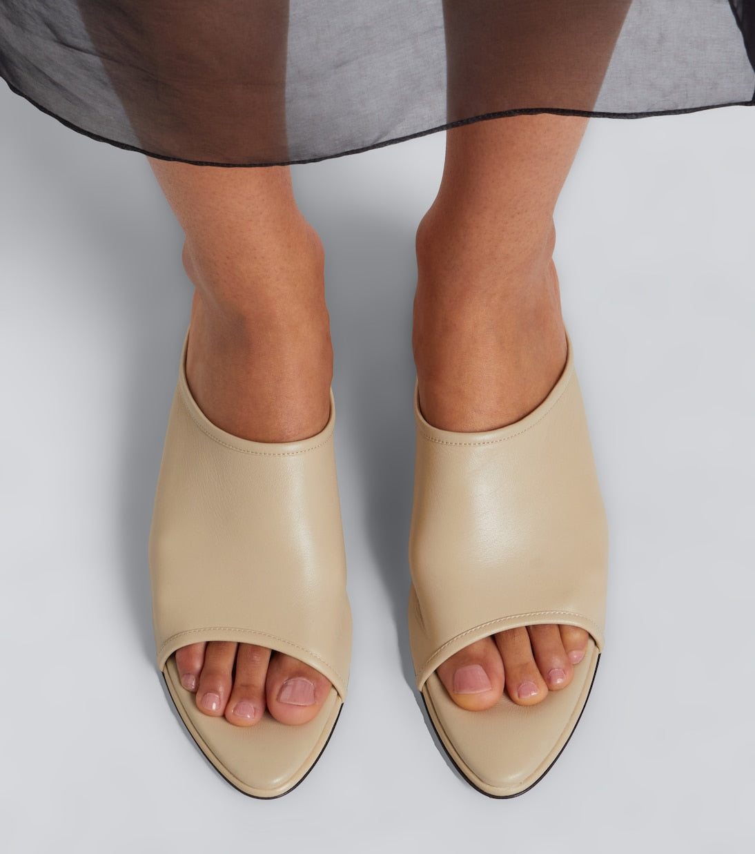 Christen - Stretch leather wedge mules