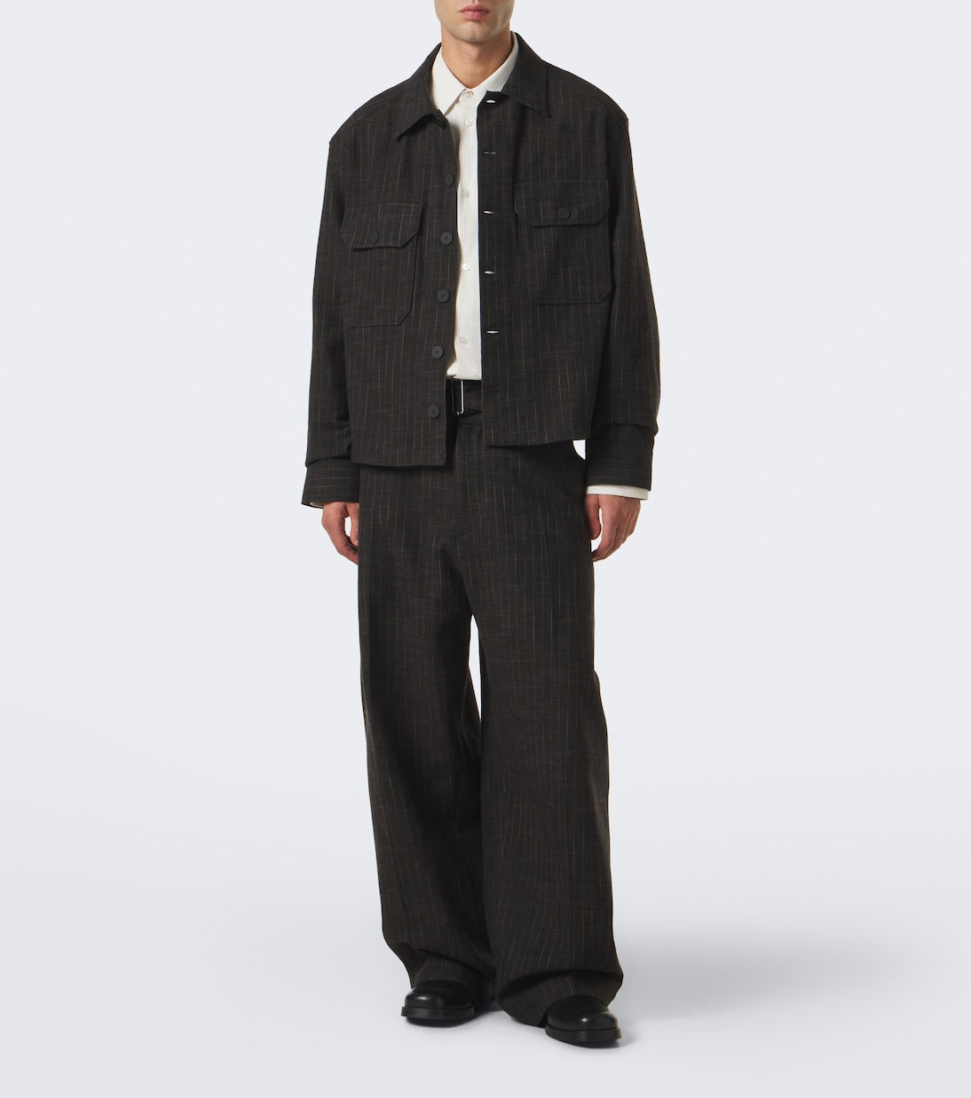 Studio Nicholson - Checked cotton and wool-blend wide-leg pants