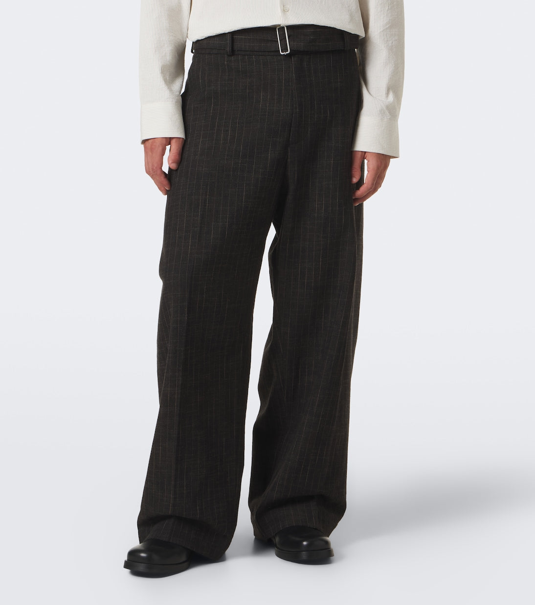 Studio Nicholson - Checked cotton and wool-blend wide-leg pants