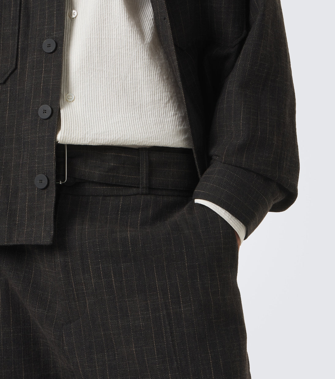 Studio Nicholson - Checked cotton and wool-blend wide-leg pants