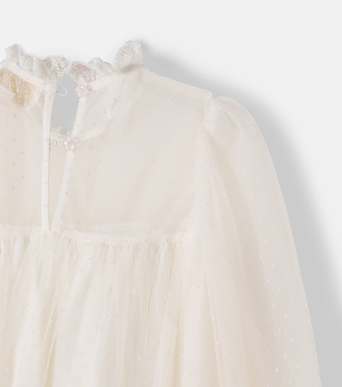Petite Amalie - Ruffled lace-trimmed tulle dress