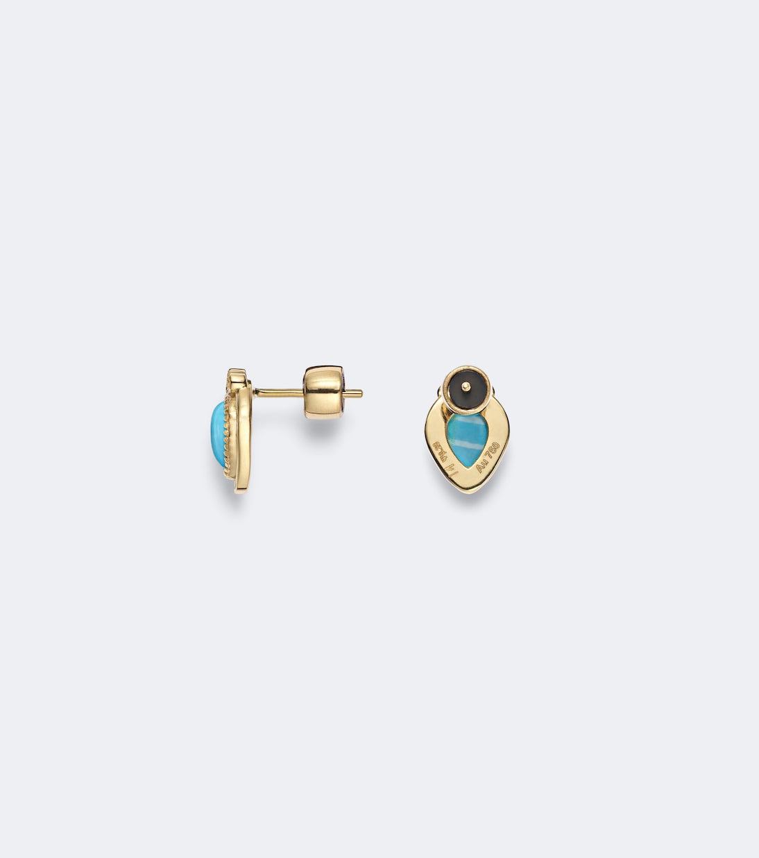 Ileana Makri - Tiara 18kt gold drop earrings with diamonds and turquoise