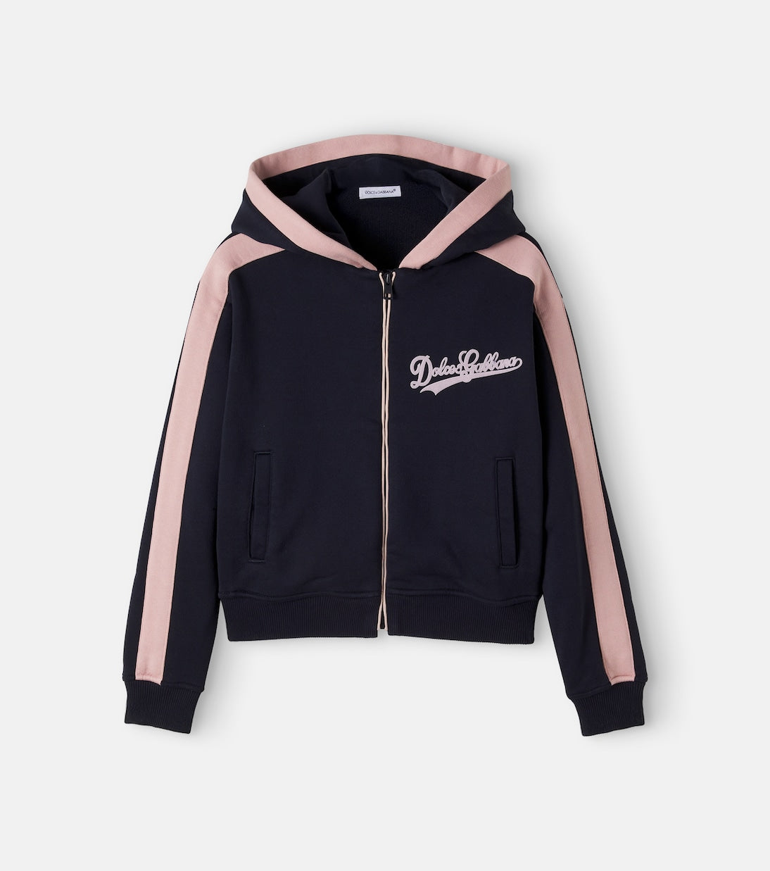 Dolce&Gabbana Kids - Logo cotton jersey zip-up hoodie