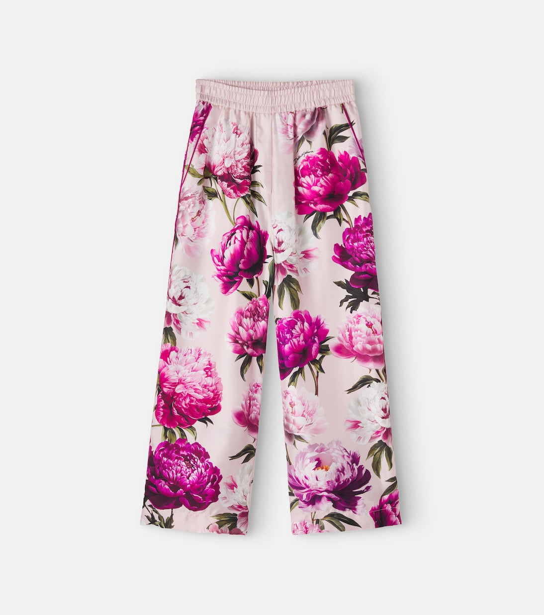 Dolce&Gabbana Kids - Floral silk twill wide-leg pants