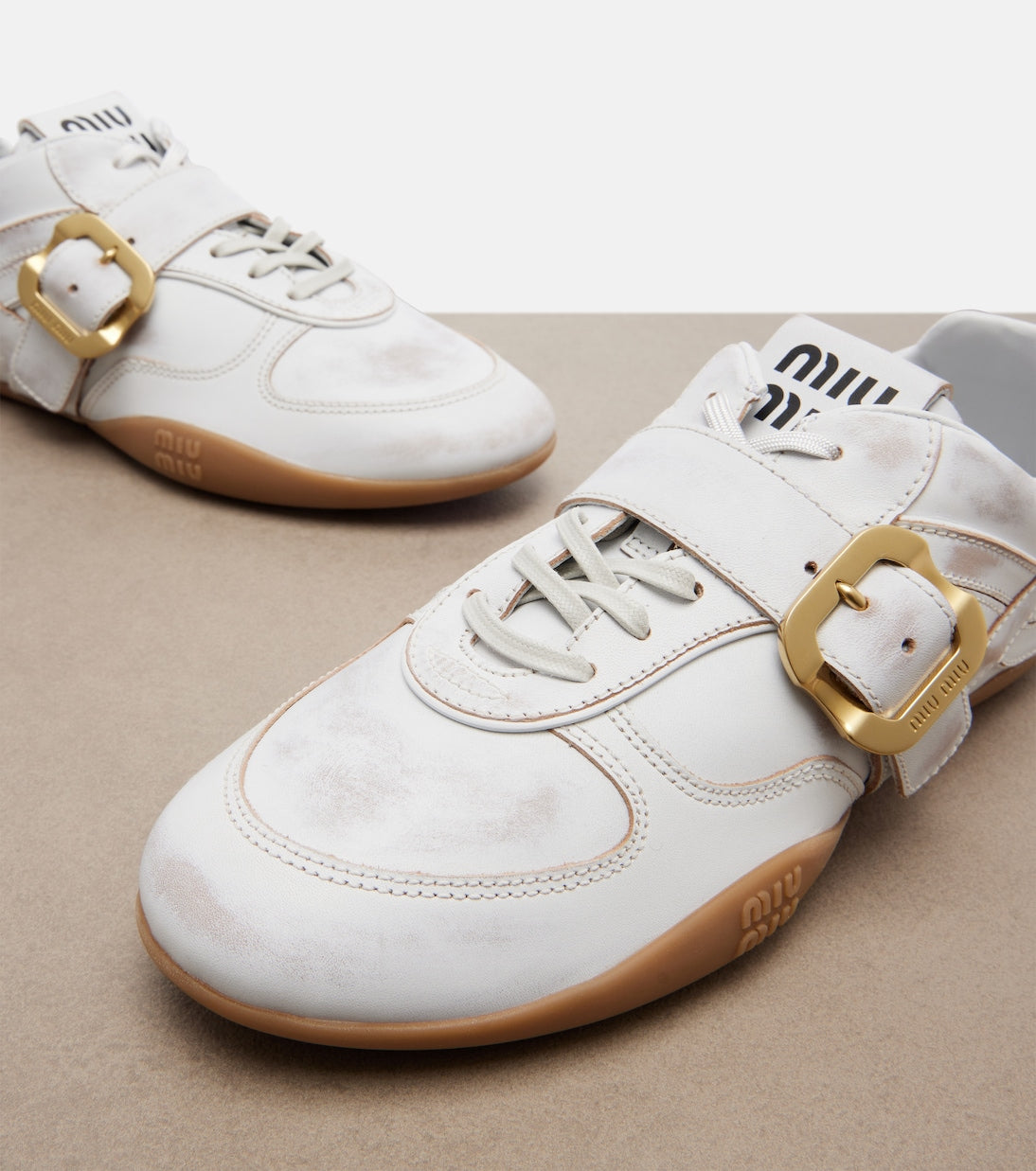 Miu Miu - Gymnasium leather sneakers