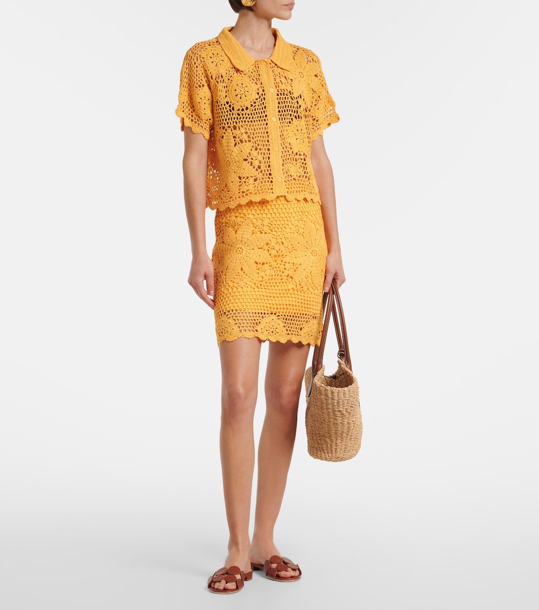 Simkhai - Agnes floral crochet cotton miniskirt