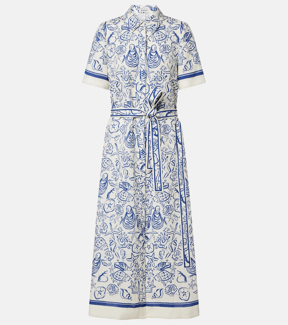 Simkhai - Audria printed linen-blend shirt dress