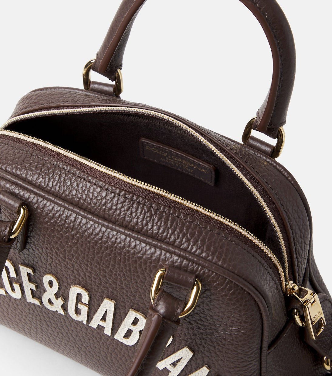 Dolce&Gabbana Kids - Logo appliqué leather crossbody bag