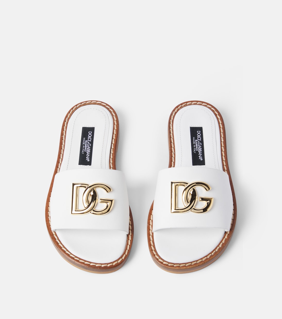 Dolce&Gabbana Kids - DG leather slides