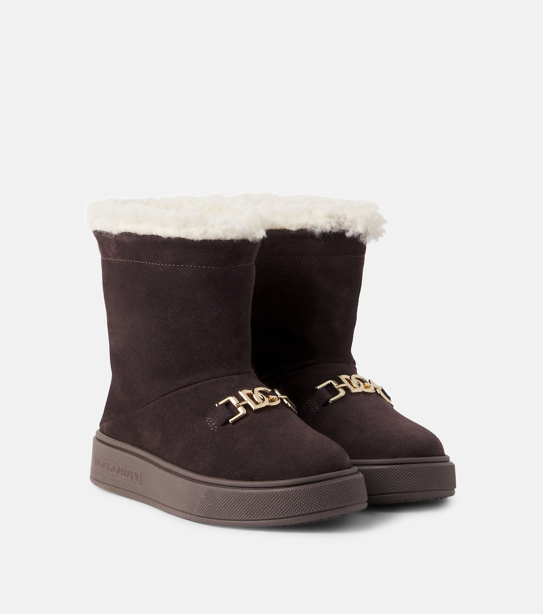 Dolce&Gabbana Kids - DG shearling-lined suede boots