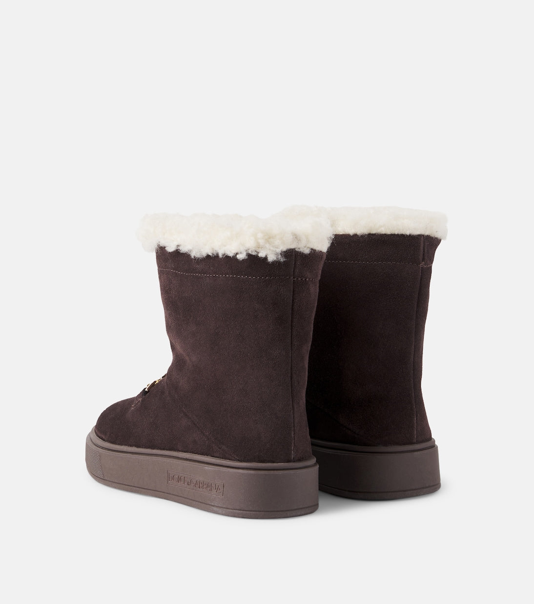 Dolce&Gabbana Kids - DG shearling-lined suede boots